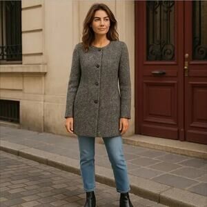 Gap Boucle Tweed Coat Mid Length Size 8